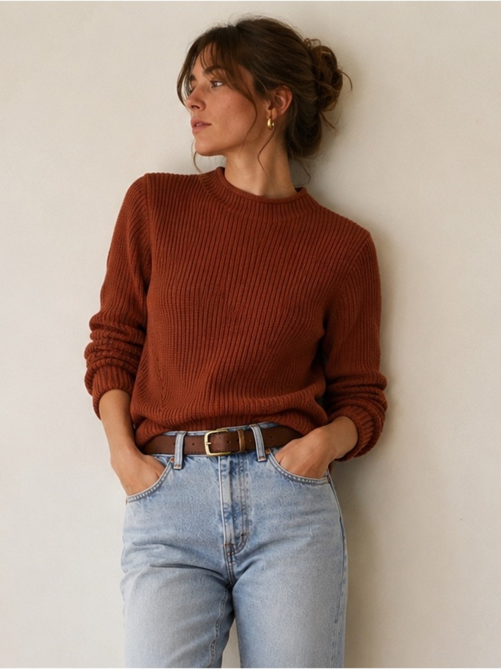 Kuwalla Tee Raw Cut Cotton Sweater Coconut Shell Rib Knit